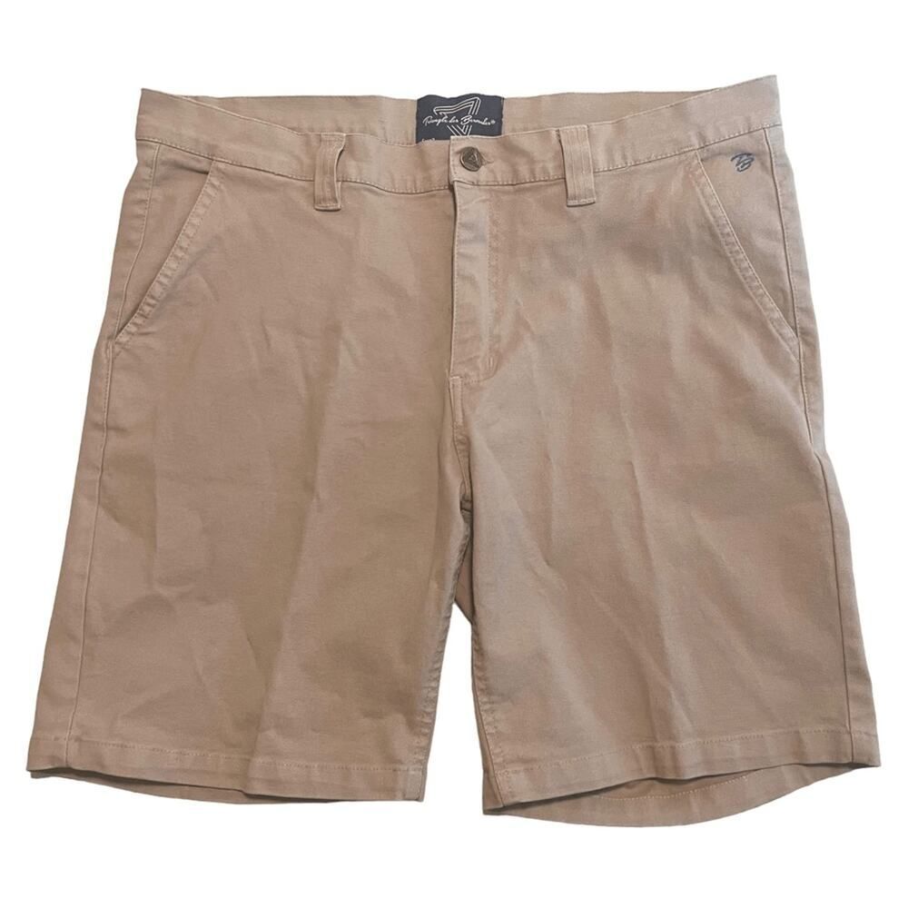 Triangles des Bermudes Men's Denim Chino Shorts Tan Sz 36